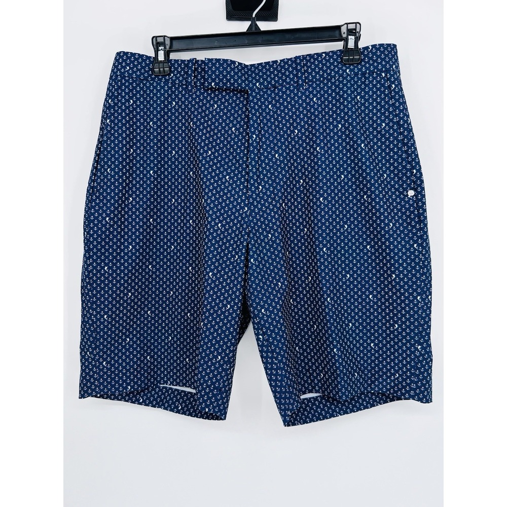 Ralph Lauren RLX Stretch Golf Shorts Mens 33 Navy Anchor Marlin Print NWT Preppy